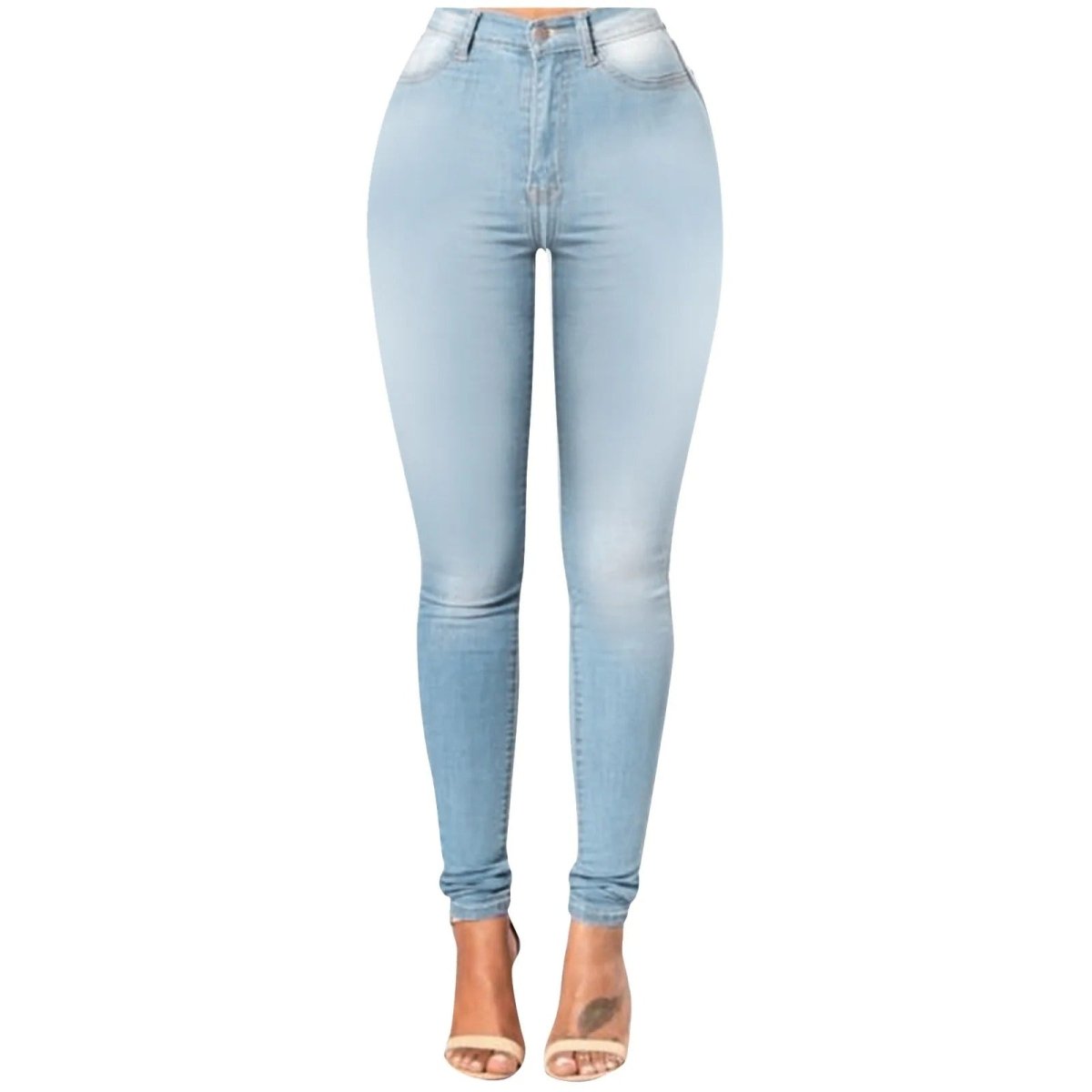 Variant image for High Waist Skinny Stretch Jeans for Women, Comfortable Fit, Versatile Blue, Black, Grey, Sizes XS-XL-26