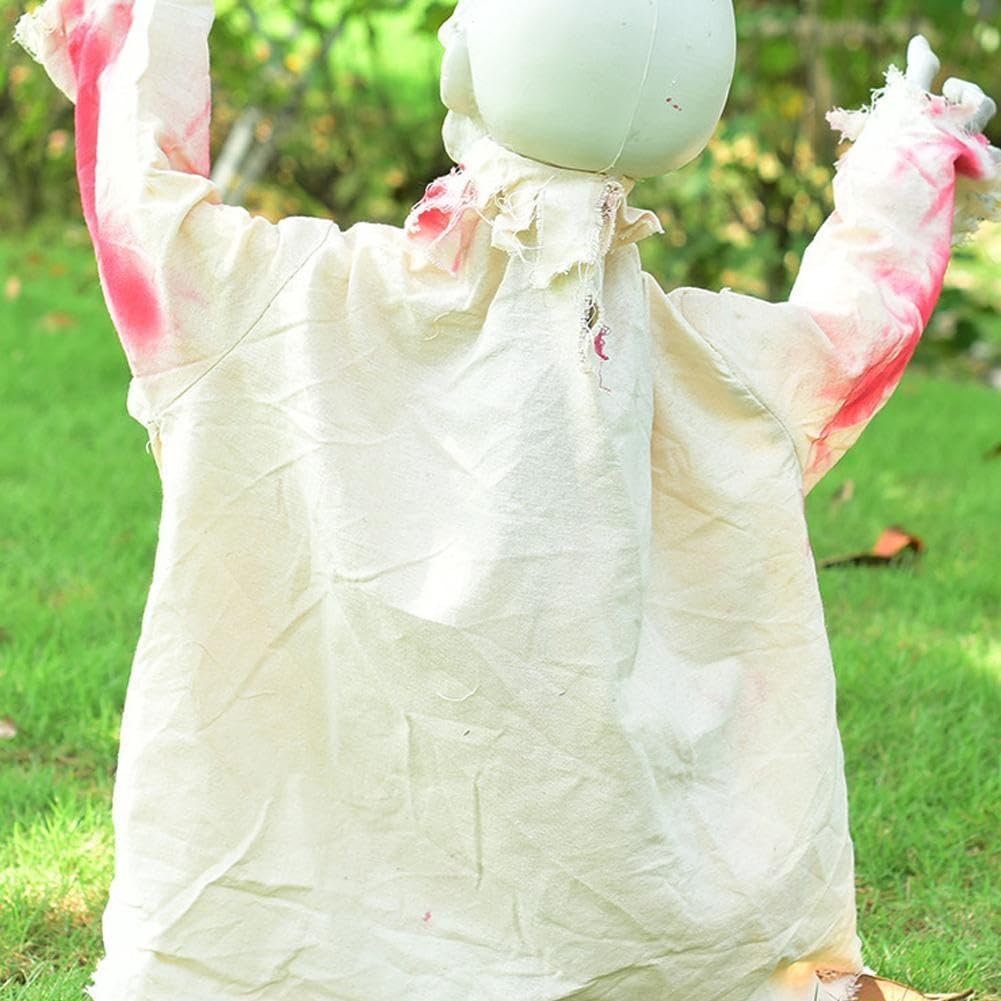 Decoración fantasma oscilante activada por voz: accesorio de Halloween espeluznante de 60 cm para lugares al aire libre y patios espeluznantes