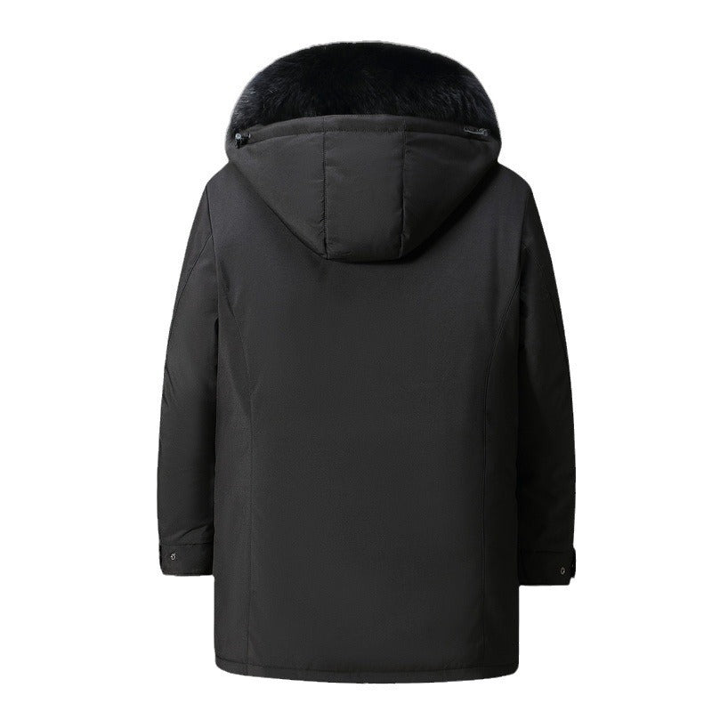 Varm klassisk herre dunjakke - mellemlang polyester