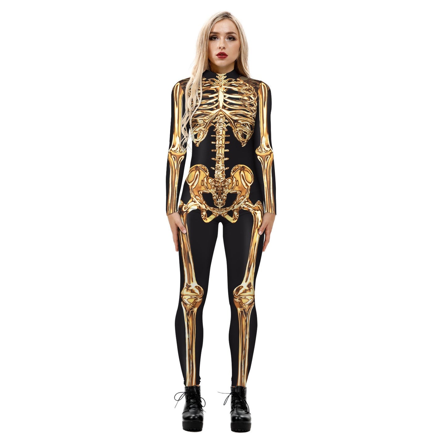 Stretchy and Body-Hugging Women's Printed Jumpsuit - Contoured Full-Body, Milk Silk Second-Skin for Cosplay