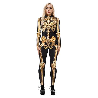 Stretchy and Body-Hugging Women's Printed Jumpsuit - Contoured Full-Body, Milk Silk Second-Skin for Cosplay