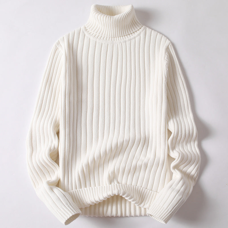 Warm Men Women Turtleneck Sweater - Slim Ribbed Knit