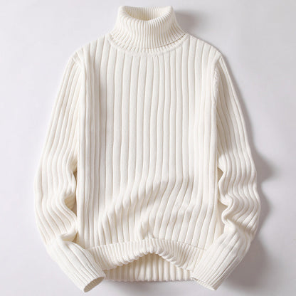 Warm Men Women Turtleneck Sweater - Slim Ribbed Knit