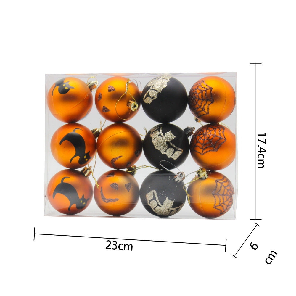 Halloween Ornaments 6cm Matte Balls Hanging Porch Decor