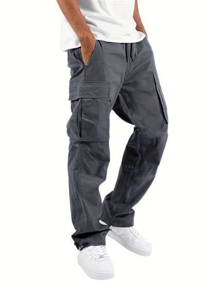 Variant image for Oversized Black Cargo Pants for Men with Multiple Pockets, Comfortable Fit and Durable Cotton Blend Trousers-17