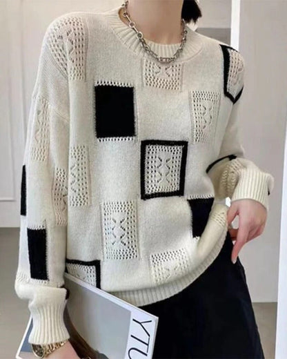 Soft Relaxed Womens Sweater - Crew Neck, Knit, Winter