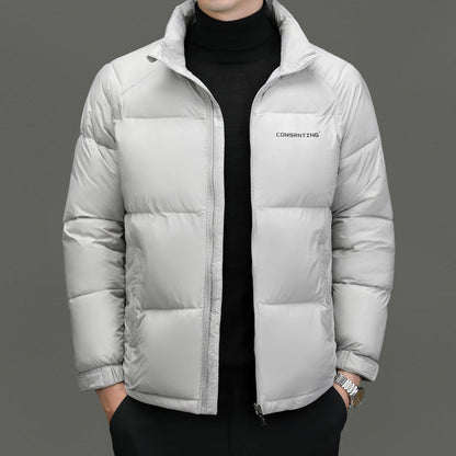 Isolerende herrepufferjakke - ståkrave, poly, vinter