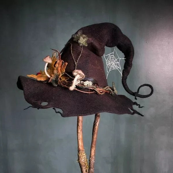 Witch Hat Felt Merino Handmade Halloween 2025 Costume