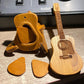 Natural Wood Guitar Pick Holder Case - Mini Acoustic Design for Musicians, Perfect Gift Idea