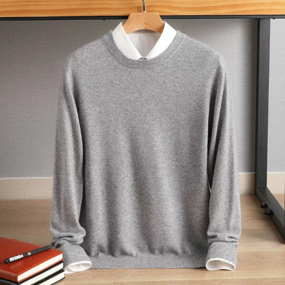 Blød afslappet herre crewneck sweater - oversized strik