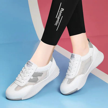 Soft durable women's sneakers - low-cut, genuine leather upper, for running daily workouts