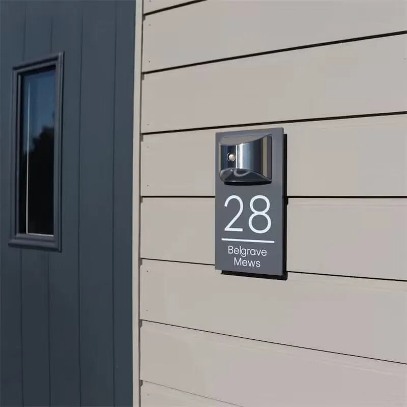 Modern Solar Personalize Door Plaque - Acrylic House Sign