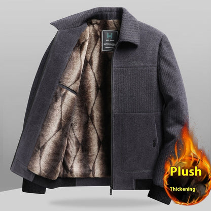 Insulating Refined Men's Padded Coat - Straight Velvet