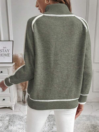 Soft Womens Turtleneck Sweater - Slim Knit, Winter