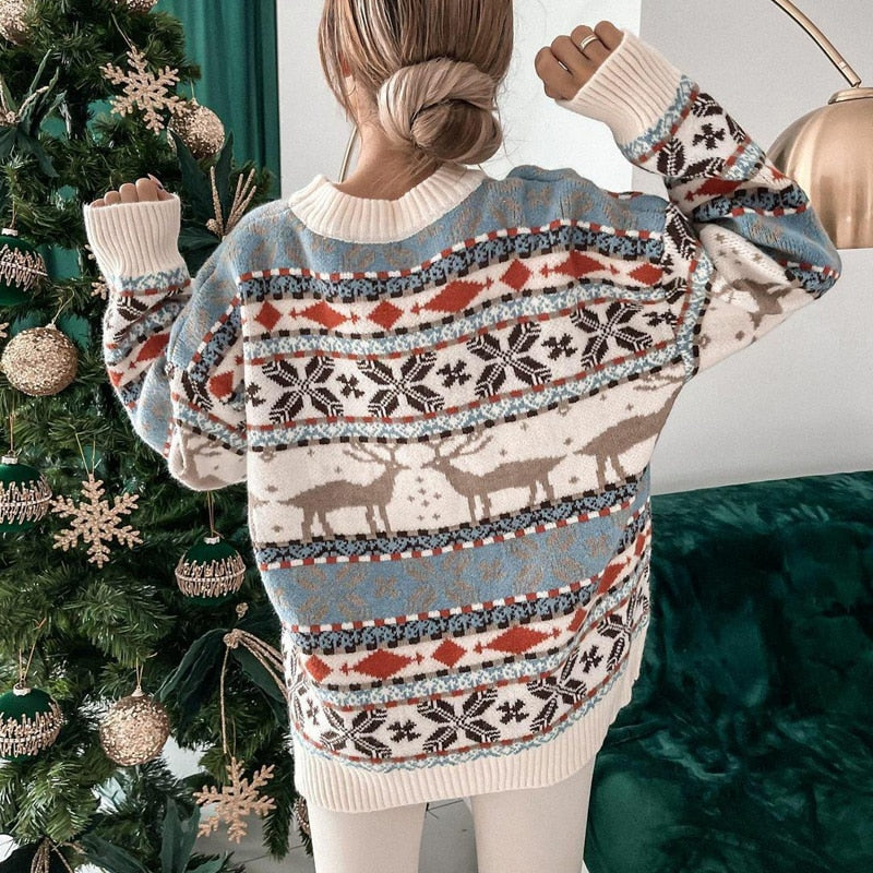 Warm Cozy Women’s Sweater - Oversized Knit, Holiday Season