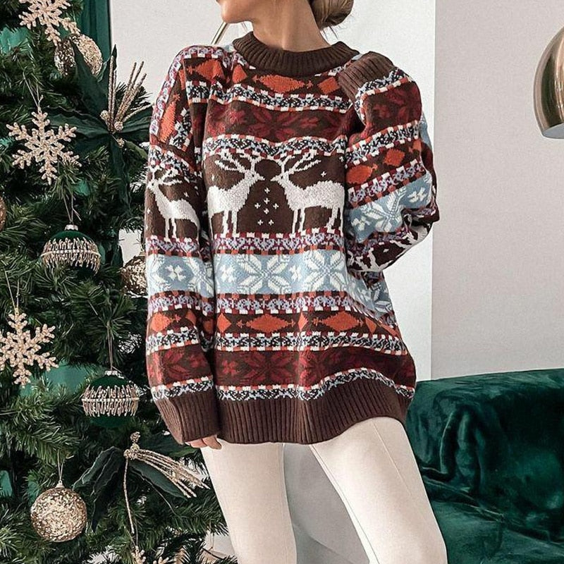 Warm Cozy Women’s Sweater - Oversized Knit, Holiday Season