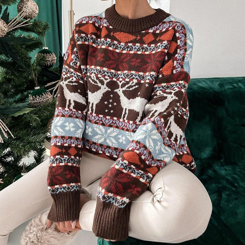 Warm Cozy Women’s Sweater - Oversized Knit, Holiday Season