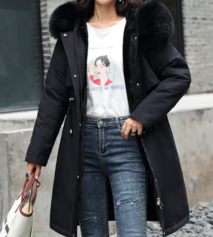 Warm Women’s Winter Coat - Relaxed A Line, Faux Fur, City