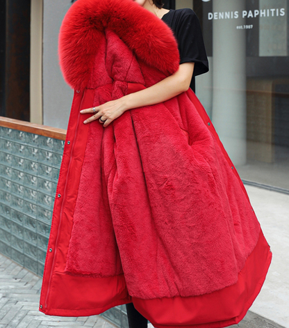 Warm Women’s Winter Coat - Relaxed A Line, Faux Fur, City