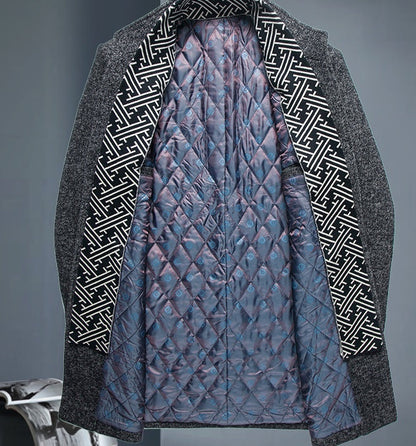 Insulating Men's Overcoat - Single-Breasted, Wool, Commute