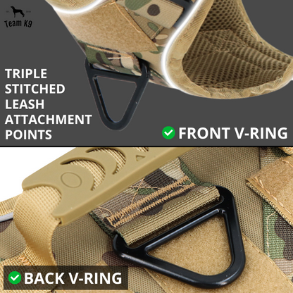 Dog Harness No-Pull Tactical Front Clip With 4 Quick-Release Buckles Reflective Strips Top Handle Fall 2025