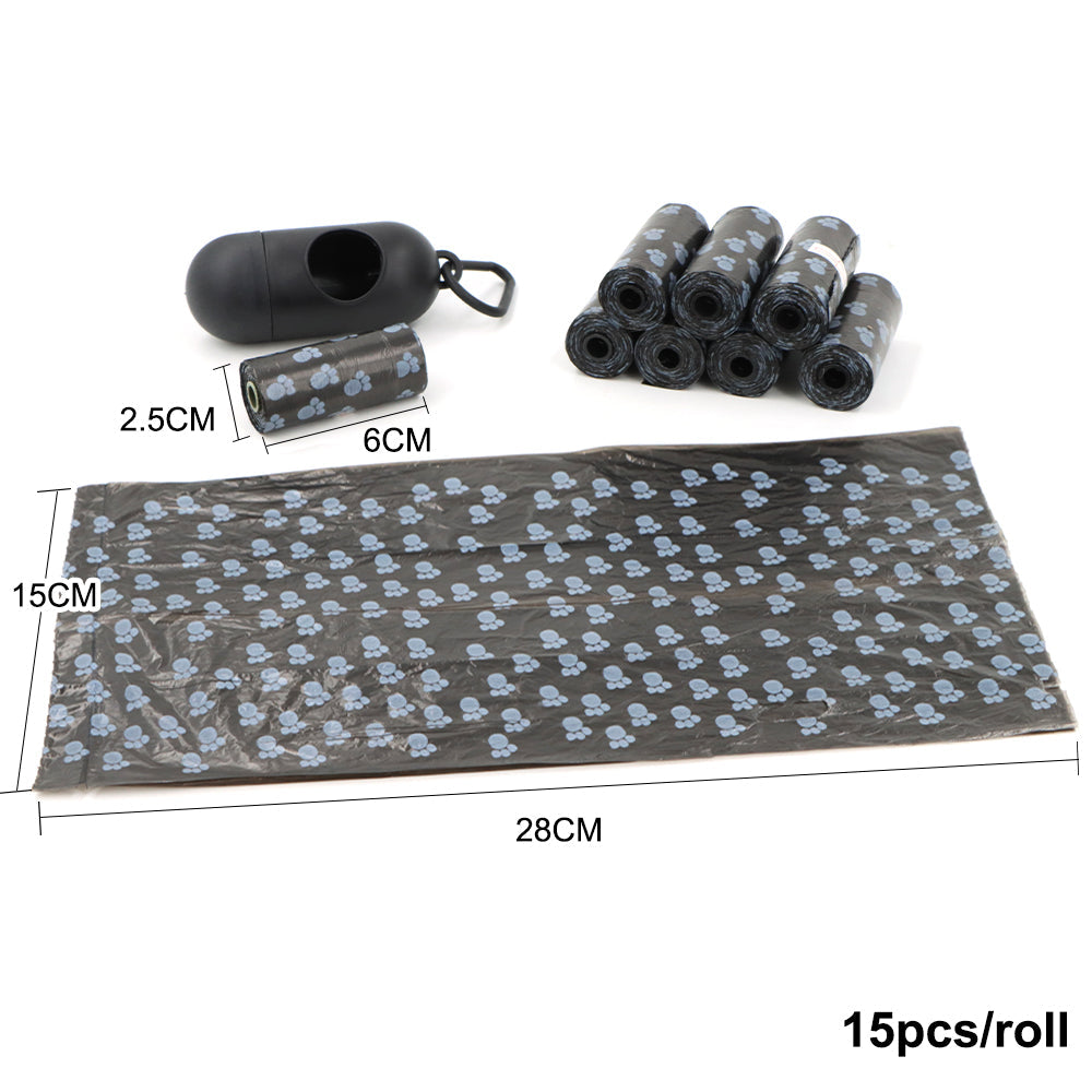 Sacchetti per rifiuti di cane con dispenser - Sacchetti per escrementi resistenti e a prova di perdite, 8 rotoli da 15, pronti per viaggiare Autunno 2025