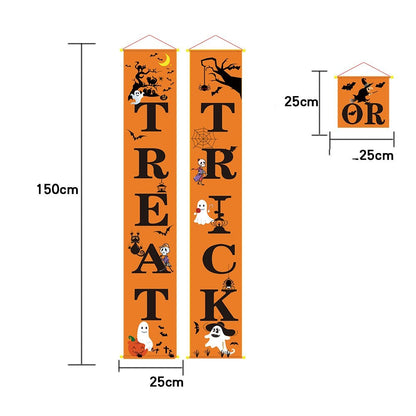 Halloween Door Banner Couplets Outdoor Black Red Decor