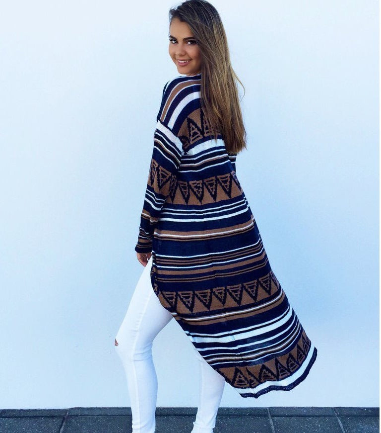 Lightweight Women’s Cardigan Coat - Longline Knit, Casual