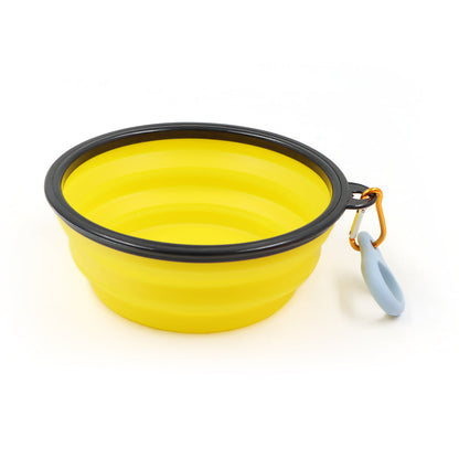 Ciotola da viaggio pieghevole con clip ciotola per cani in silicone ciotola portatile per l'idratazione degli animali domestici per le vacanze 2025