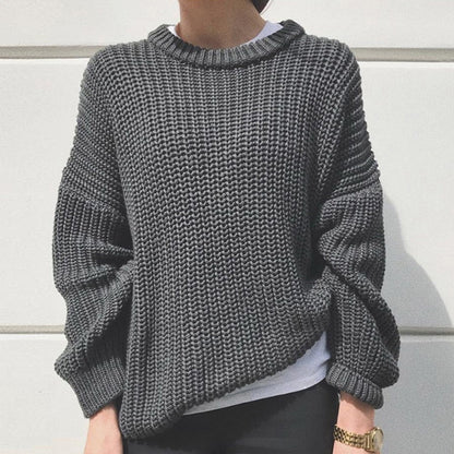 Oversized Women’s Sweater - Boxy Ribbed Knit, Weekend