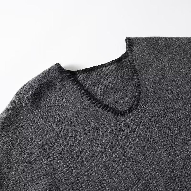 Oversized Cozy Women's V Neck Pullover - Boxy Knit Layering