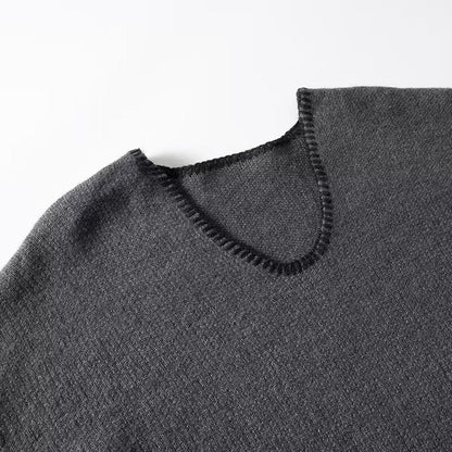 Oversized Cozy Women's V Neck Pullover - Boxy Knit Layering
