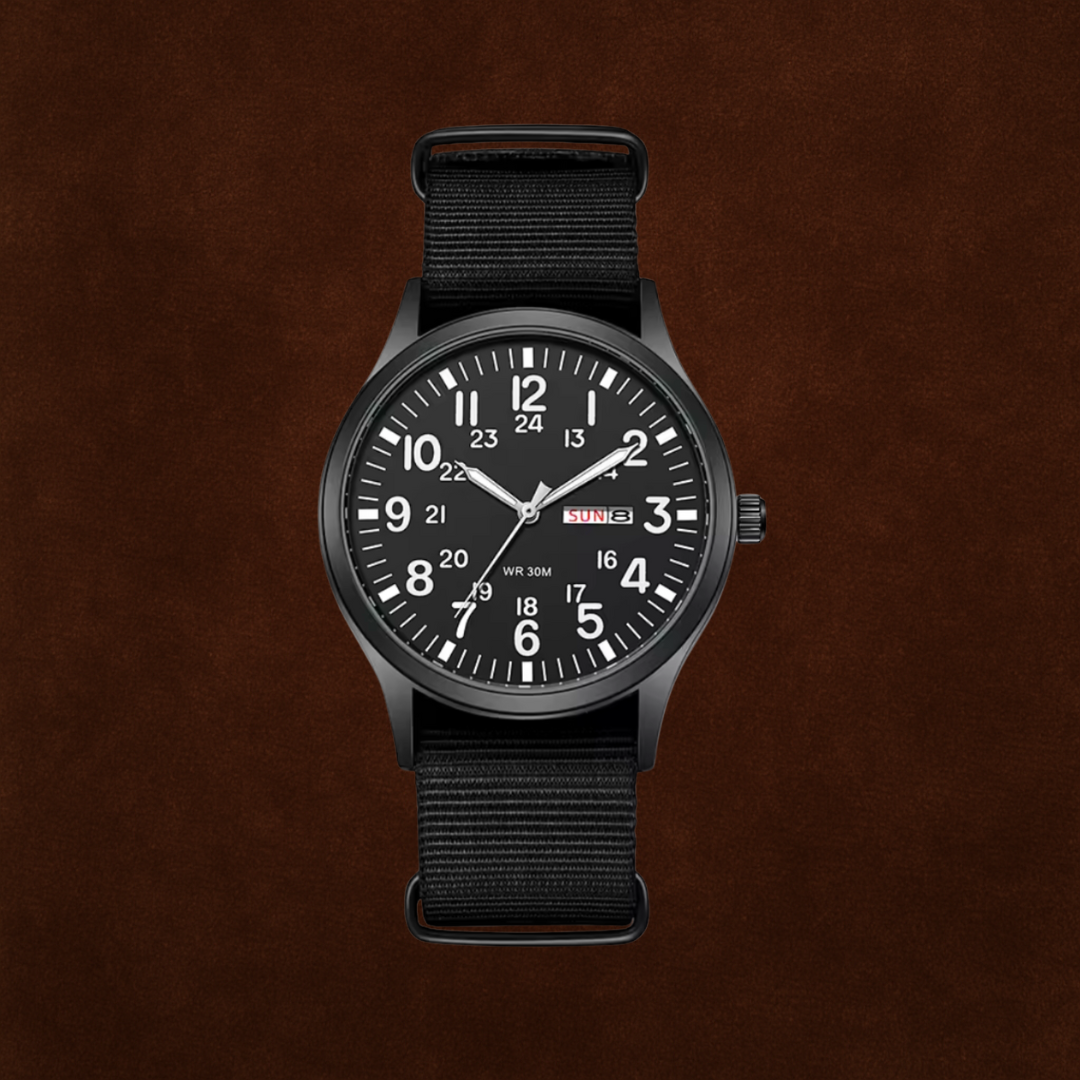 Men’s Everyday & Outdoor Watch – Rugged Waterproof Design, Stainless Steel Case – Green Black