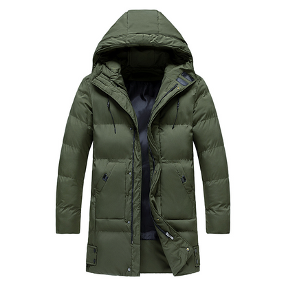 Waterproof Cozy Men's Parka Jacket - Long Quilted, For Cold