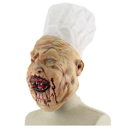 Maschera da Chef di Halloween Maschera da Orrore Insanguinata a Tutto Volto per Adulti
