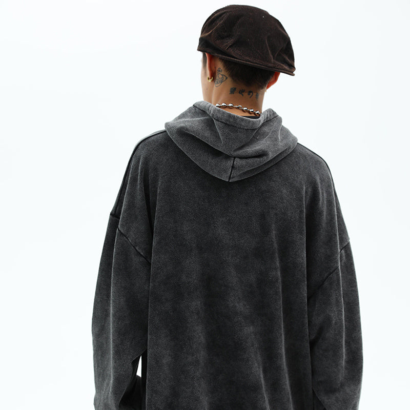 Oversized Mens Hoodie - Relaxed Cut, Vintage Cotton, Casual