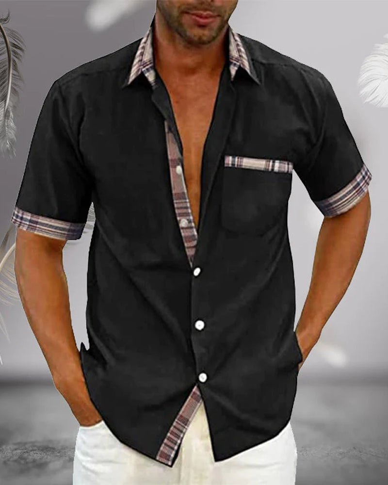 Men's Short Sleeve Cotton Shirt for Casual and Semi-Formal Wear, Breathable Fabric, Slim Fit Available in Multiple Sizes-2