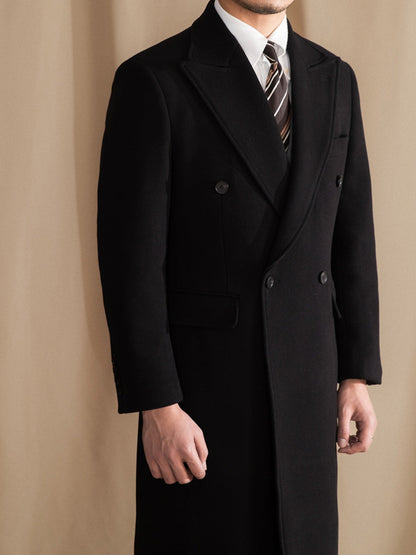Insulating Men's Double-Breasted Midcoat - Wool, Winter