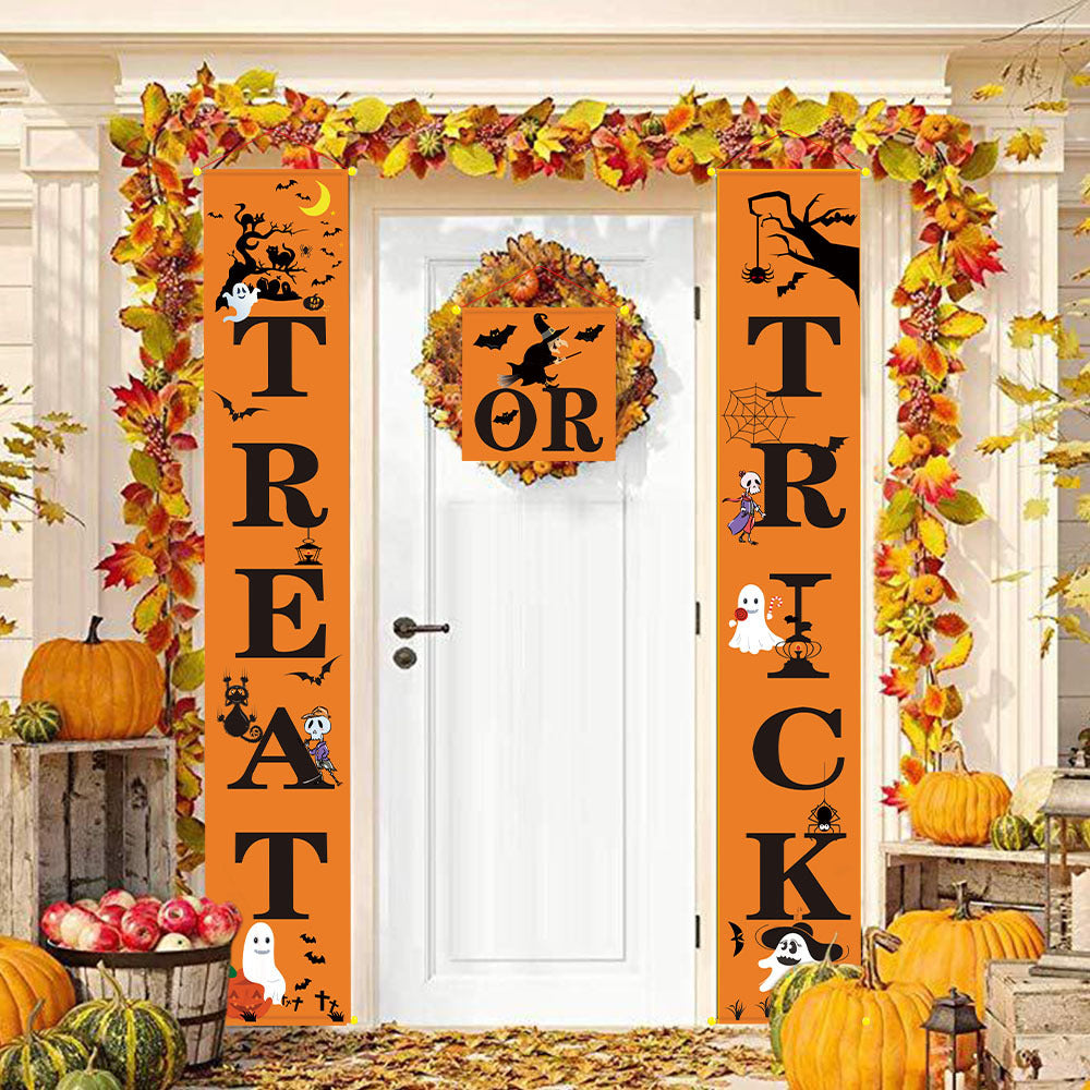 Halloween Door Banner Couplets Outdoor Black Red Decor