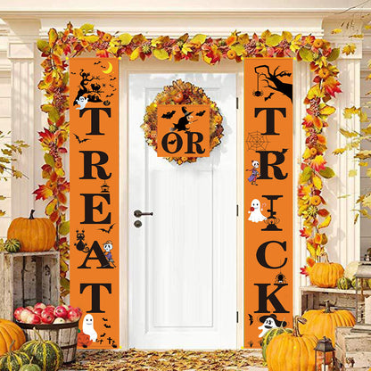 Halloween Door Banner Couplets Outdoor Black Red Decor