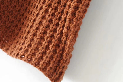 Varm og koselig genser til kvinner - Boxy vaffelstrikk, bomull, høst