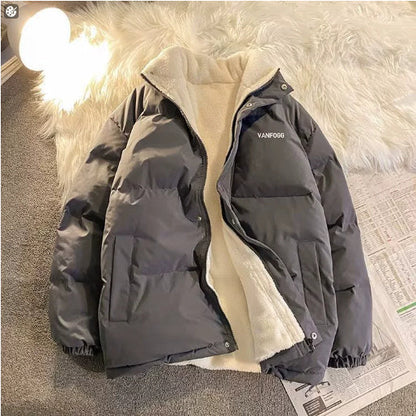 Warme entspannte Damen-Steppjacke - übergroßer Fleece-Wintermantel