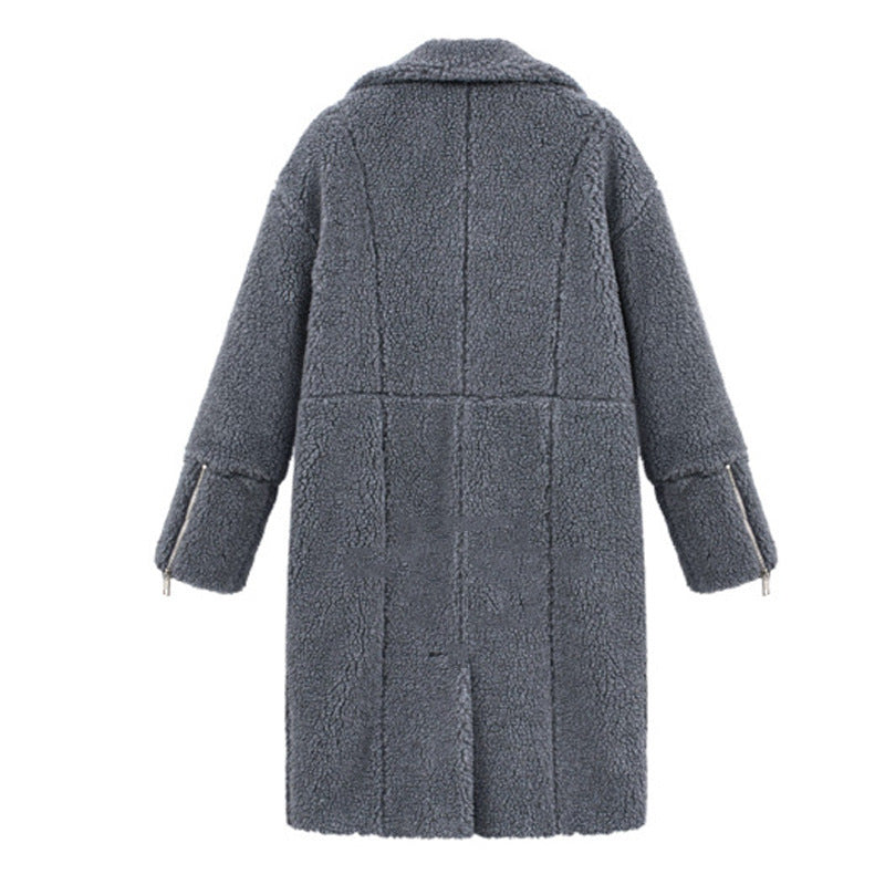 Warm Relaxed Women’s Wool Coat - Mid Length Wool Blend, City