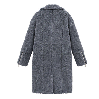 Warm Relaxed Women’s Wool Coat - Mid Length Wool Blend, City