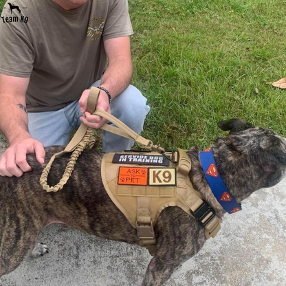 Tactical Dog Harness No-Pull With Front And Back D-Rings Quick-Release Buckles Top Handle Heavy-Duty Training