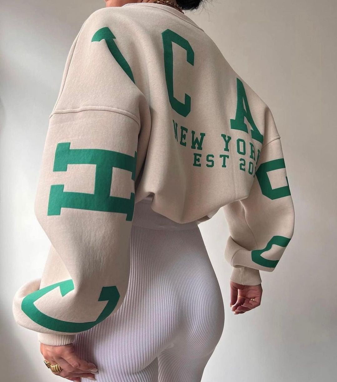Oversized dame-sweatshirt - sænket skulder, bomuldsblanding