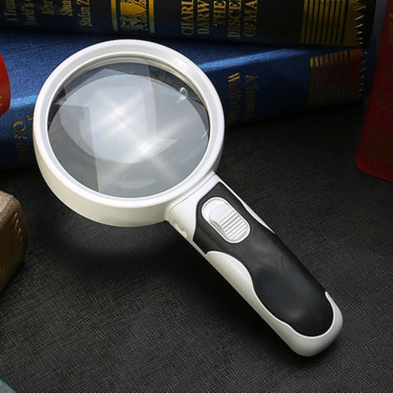 Loupe à main avec lumière LED Loupe 20x pour lire livres étiquettes Rentrée scolaire Cadeau 2025