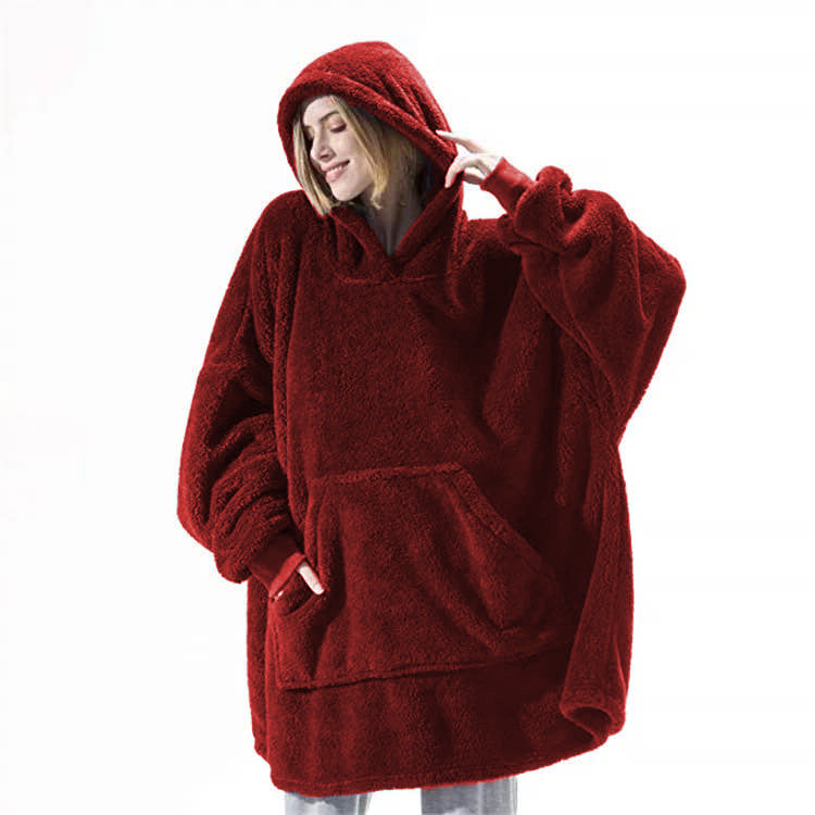 Warm Cozy Women Blanket Hoodie - Oversized Fleece Lounging