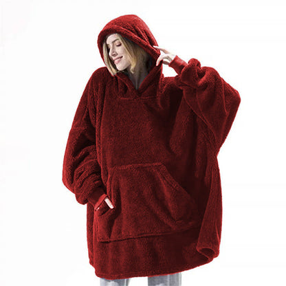 Warm Cozy Women Blanket Hoodie - Oversized Fleece Lounging