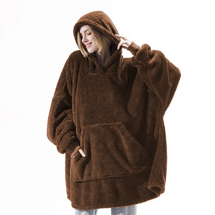 Warm Cozy Women Blanket Hoodie - Oversized Fleece Lounging